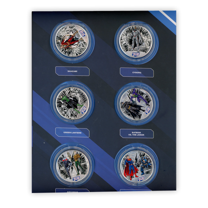 Justice League 1/2oz Silver Commemorative Coins 12 pc. Set