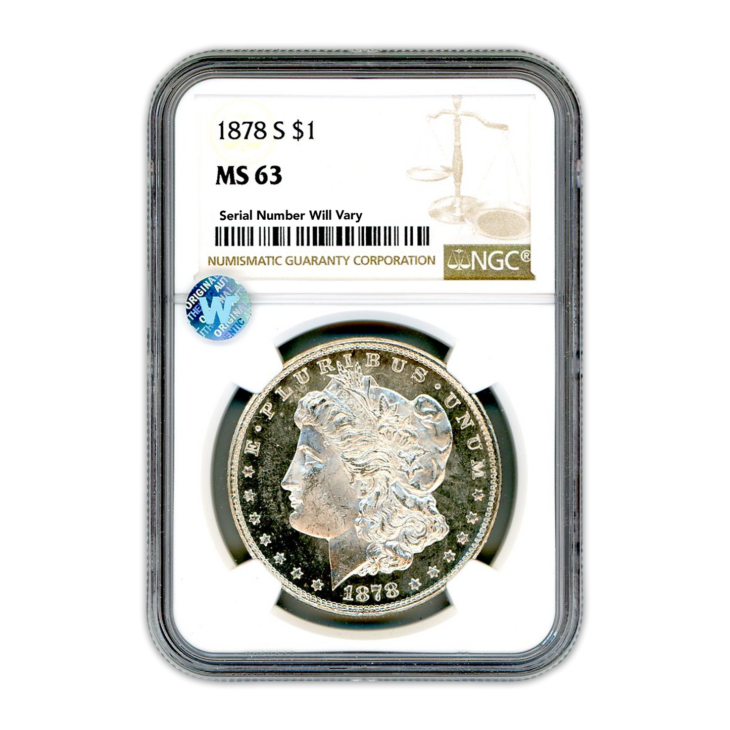 1878 Morgan Silver Dollar San Francisco - NGC MS63 Sight White