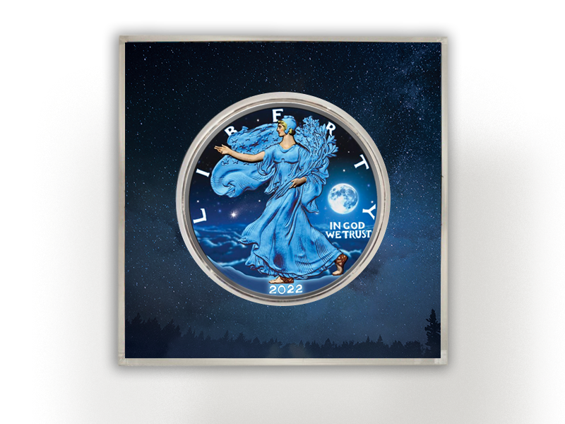2022 Night Time Silver Eagle1 Oz Silver - Icon Mint Special Edition