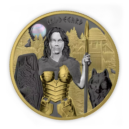2022 Valkyries - Hildegard Valhalla 1 oz Silver Black Ruthenium & Gold  Brilliant Uncirculated