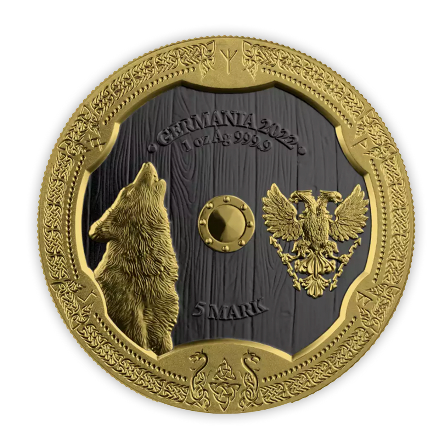 2022 Valkyries - Hildegard Valhalla 1 oz Silver Black Ruthenium & Gold  Brilliant Uncirculated
