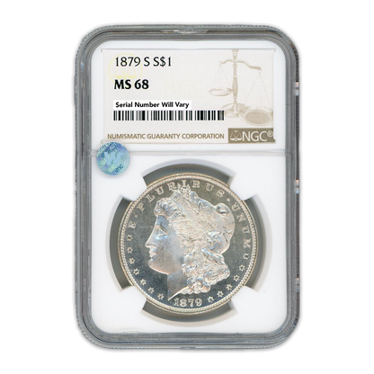 1879-S Morgan Silver Dollar San Francisco - NGC MS68 Sight White