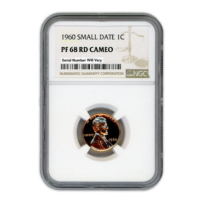 1960 Lincoln Cent - Small Date -  NGC PF68 RD Cameo