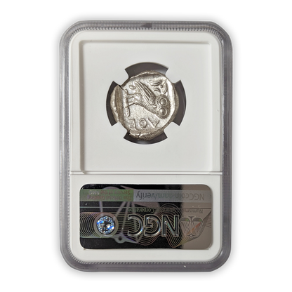 Attica, Athens AR Tetradrachm obv Athena NGC MS 5/5