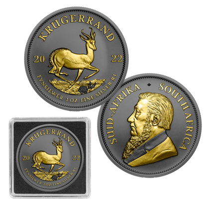 2022 Krugerrand Black Ruthenium & Gold Enhanced 1 oz Silver
