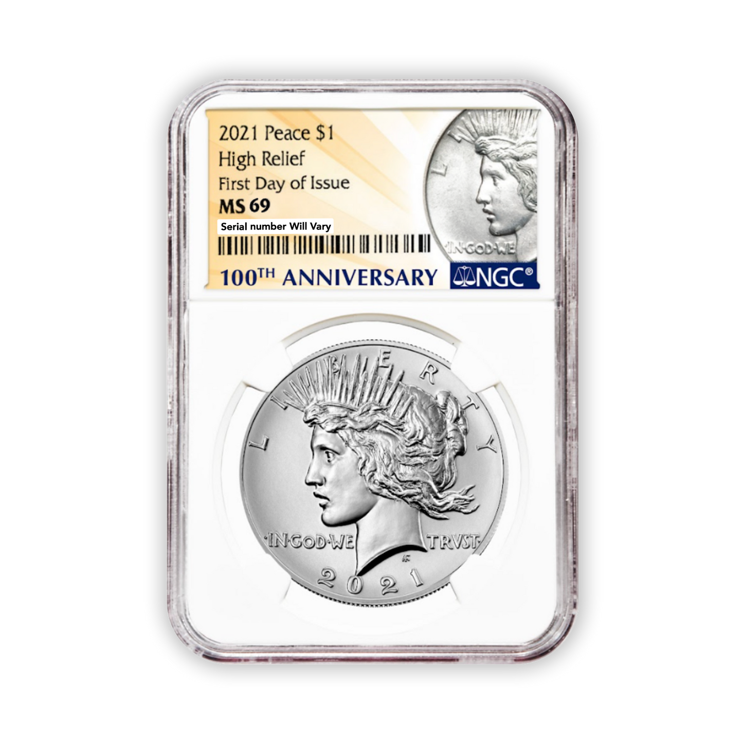 2021 Peace Silver Dollar - NGC MS69 First Day of Issue