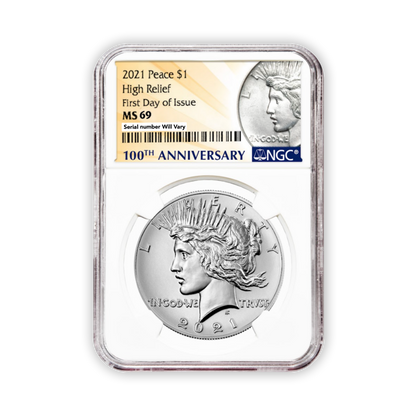 2021 Peace Silver Dollar - NGC MS69 First Day of Issue
