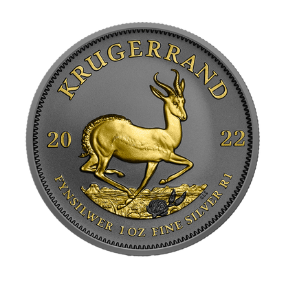 2022 Krugerrand Black Ruthenium & Gold Enhanced 1 oz Silver