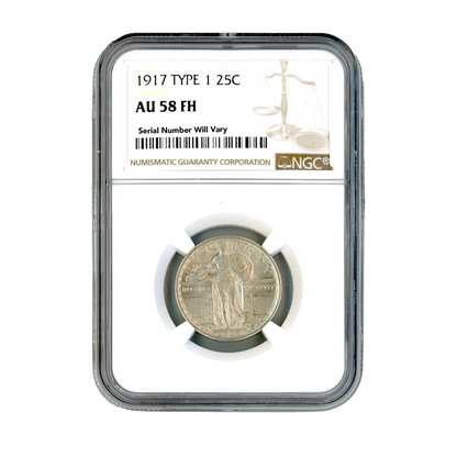 1917 Standing Liberty Quarter Philadelphia - Type 1 NGC AU58 FH