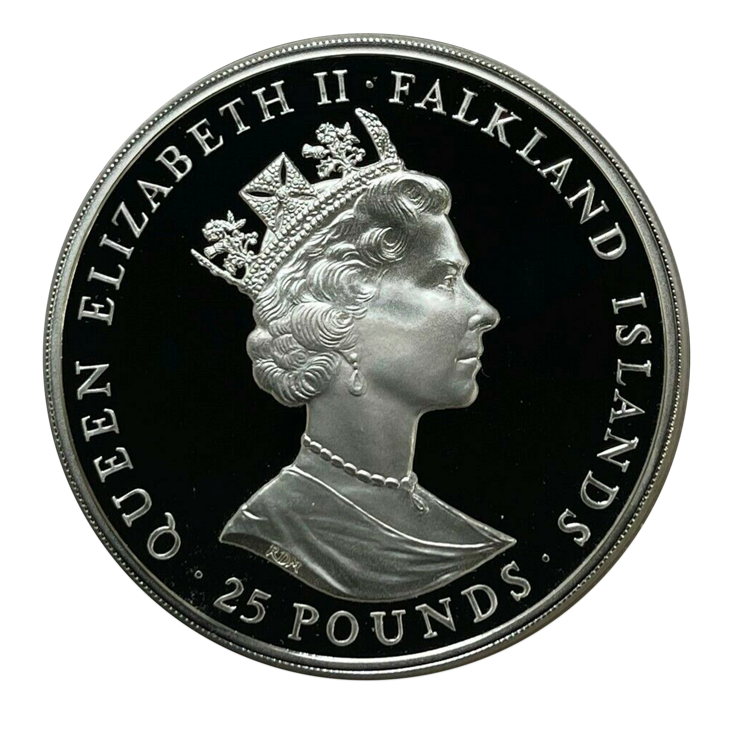 1985 Queen Elizabeth Falkland Islands Self Sufficiency 4.46 oz Silver
