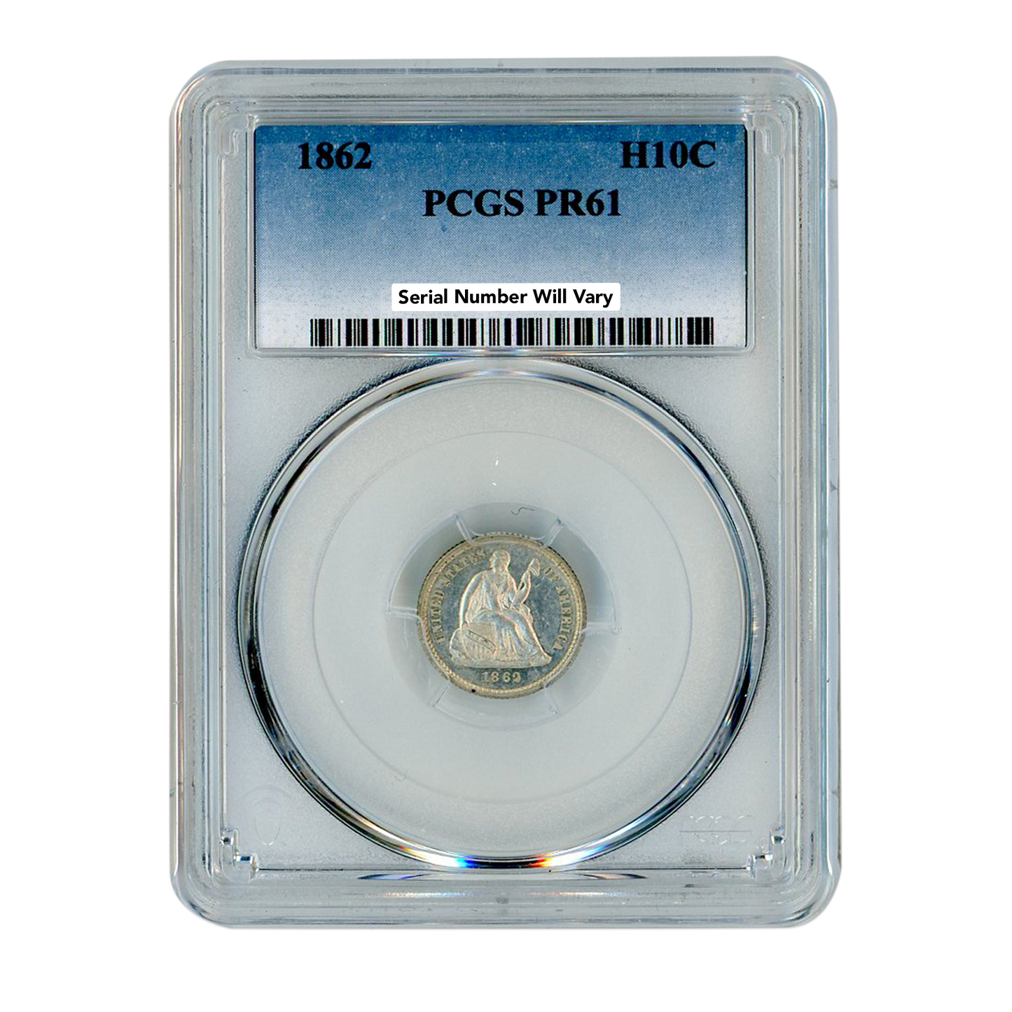 1862 Seated Liberty Half Dime - PCGS PR61