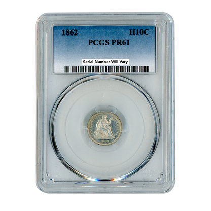 1862 Seated Liberty Half Dime - PCGS PR61