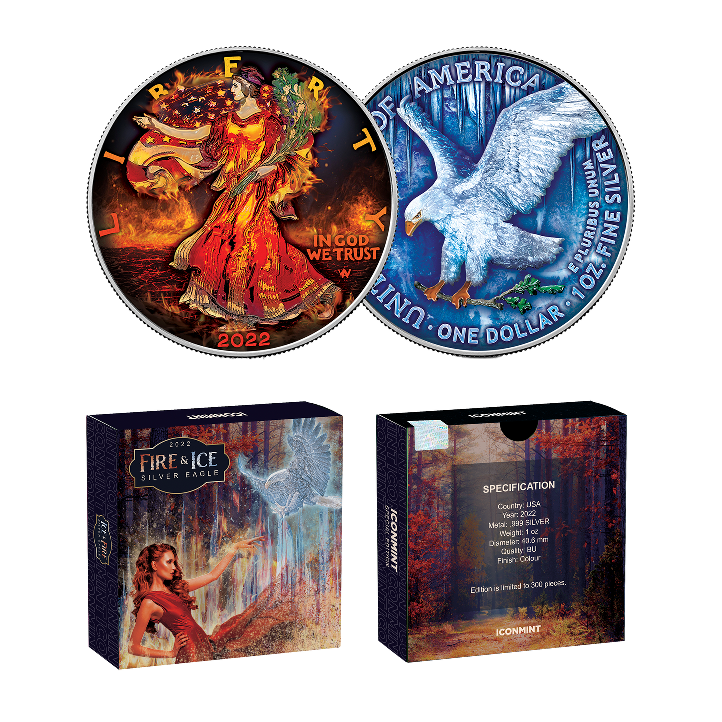 PREORDER - 2022 Fire & Ice Silver Eagle - Icon Mint