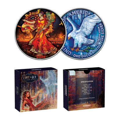 PREORDER - 2022 Fire & Ice Silver Eagle - Icon Mint