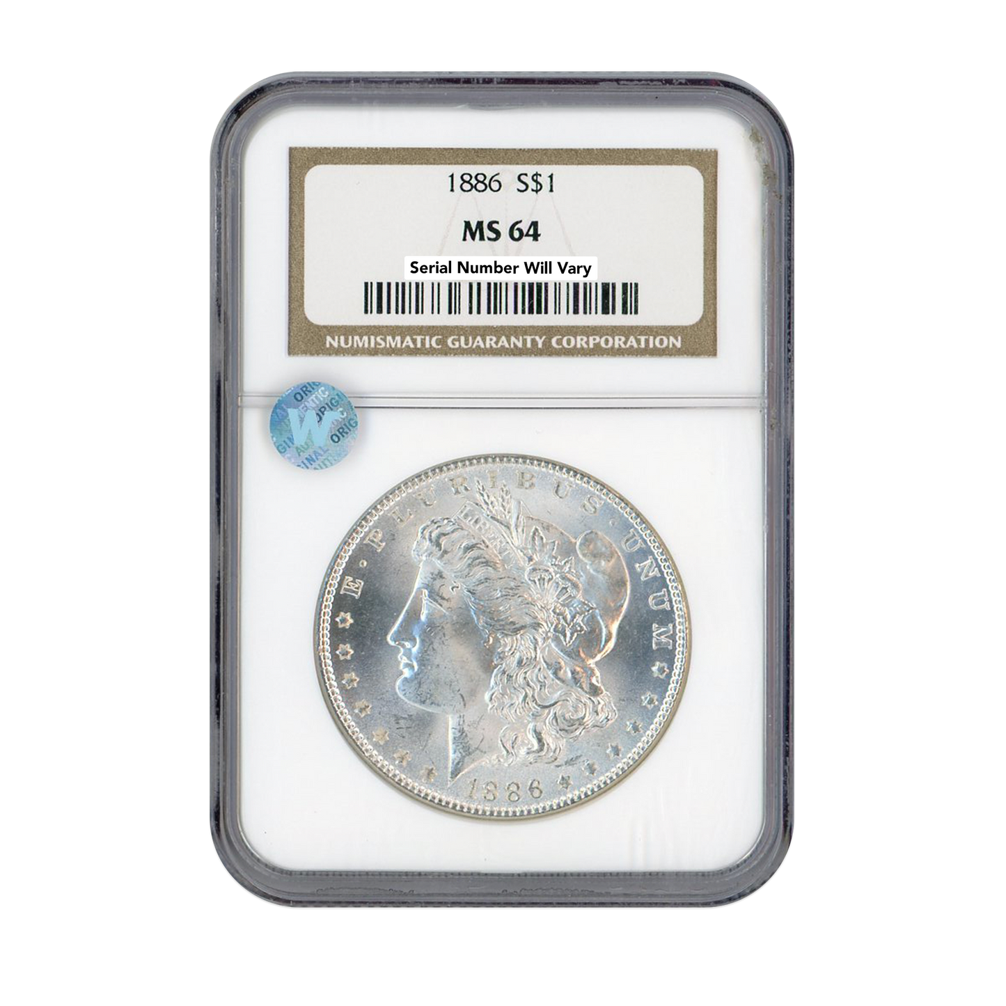 1886 Morgan Silver Dollar Philadelphia - NGC MS64 Sight White