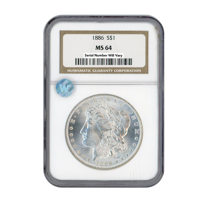 1886 Morgan Silver Dollar Philadelphia - NGC MS64 Sight White