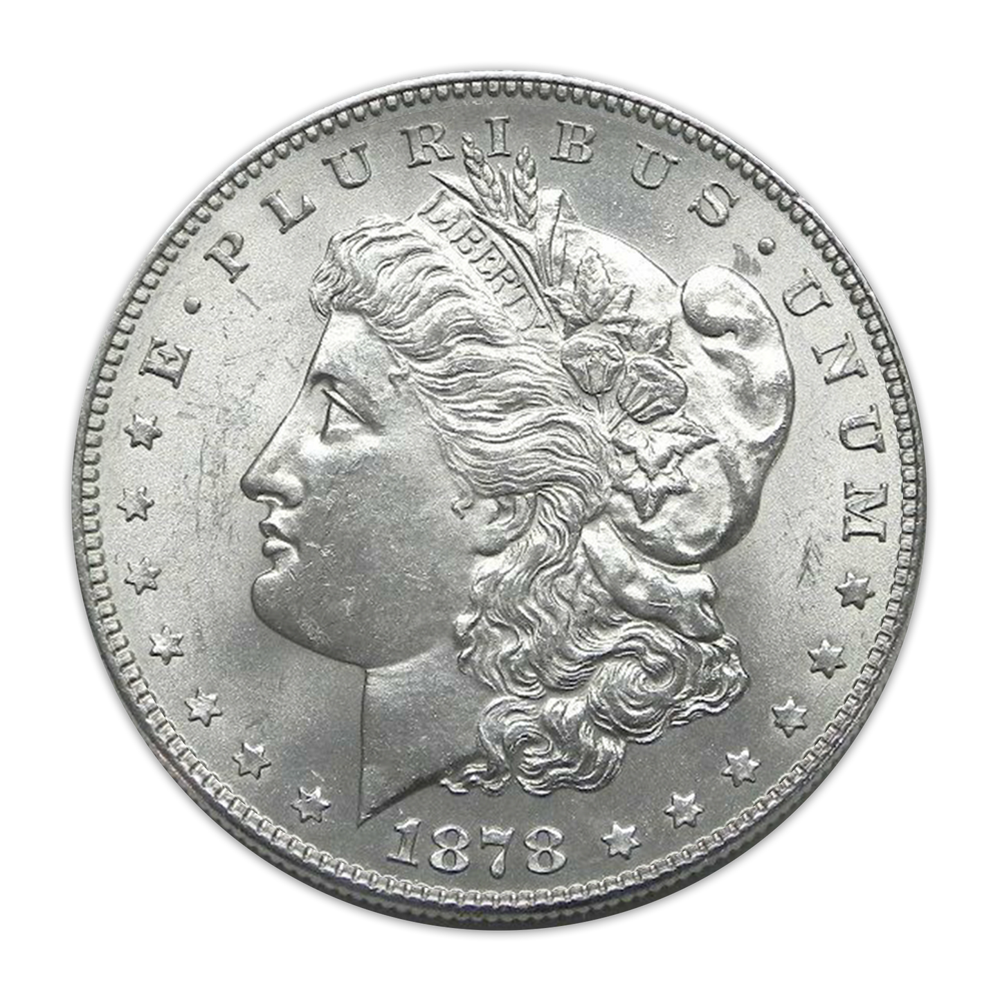 1878 Morgan Silver Dollar 7 Tailfeathers - Uncirculated