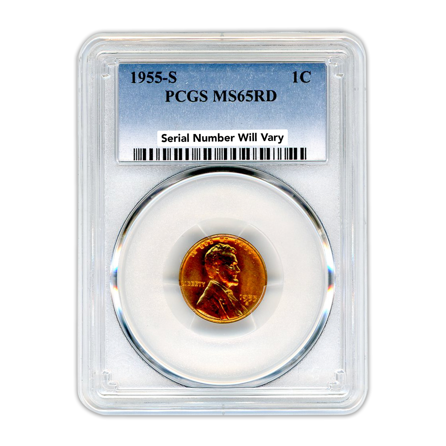1955 Lincoln Wheat Cent San Francisco PCGS MS65 RD