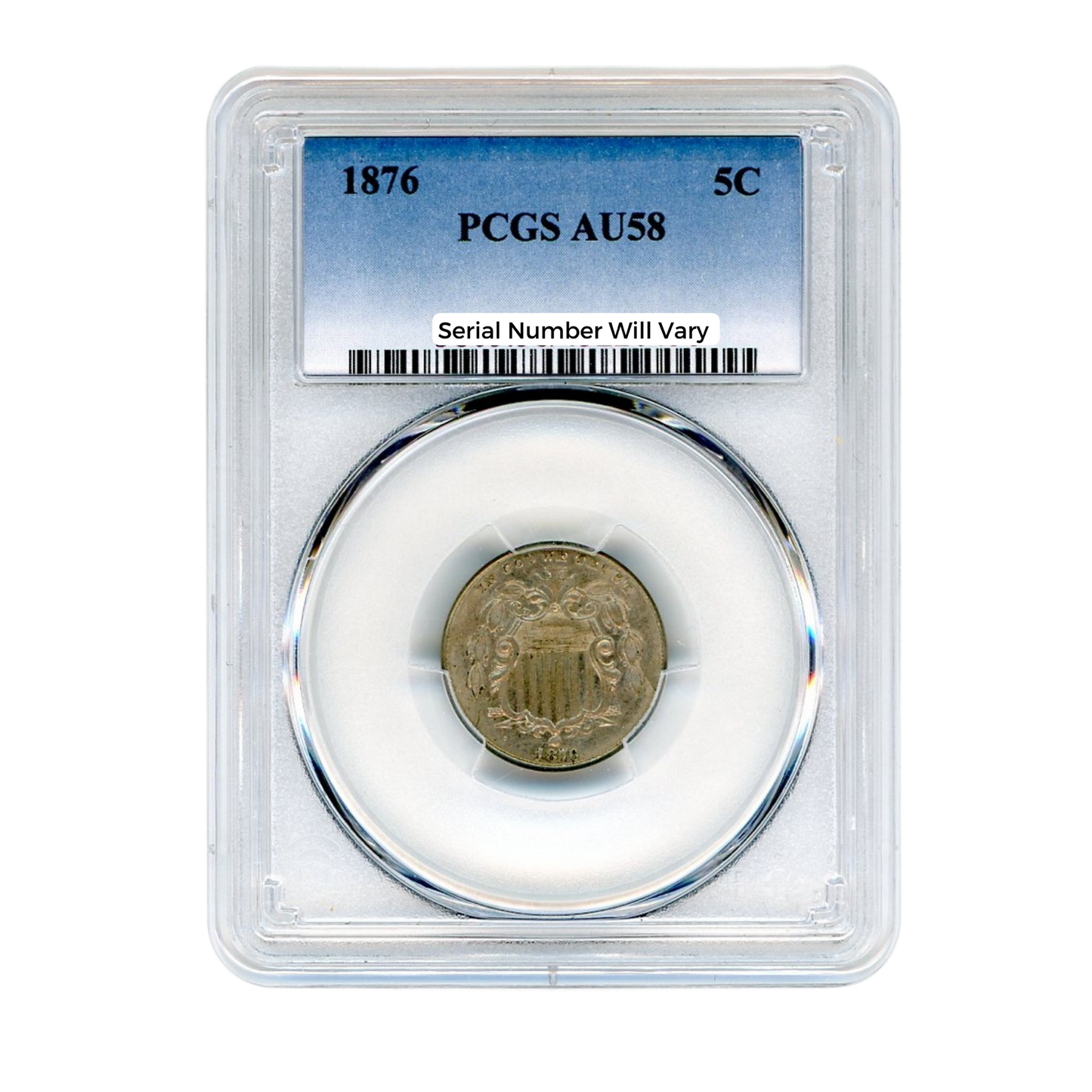 1876 Shield Nickel PCGS AU58