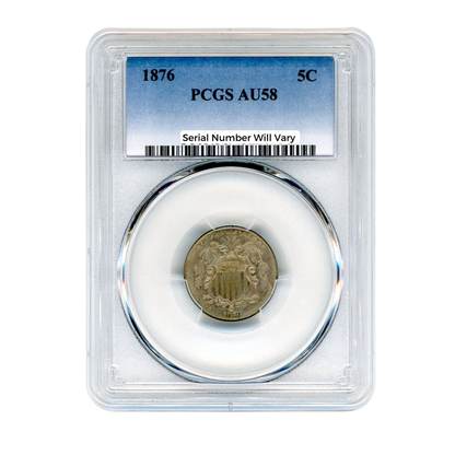 1876 Shield Nickel PCGS AU58