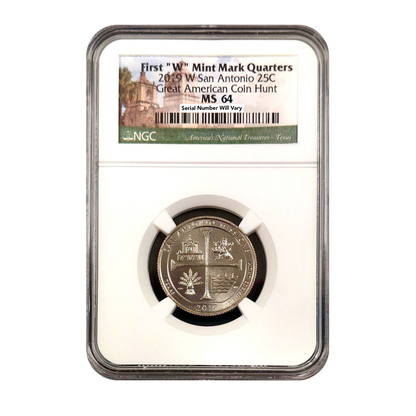 2019 W San Antonio Missions Quarter Dollar West Point - NGC MS64