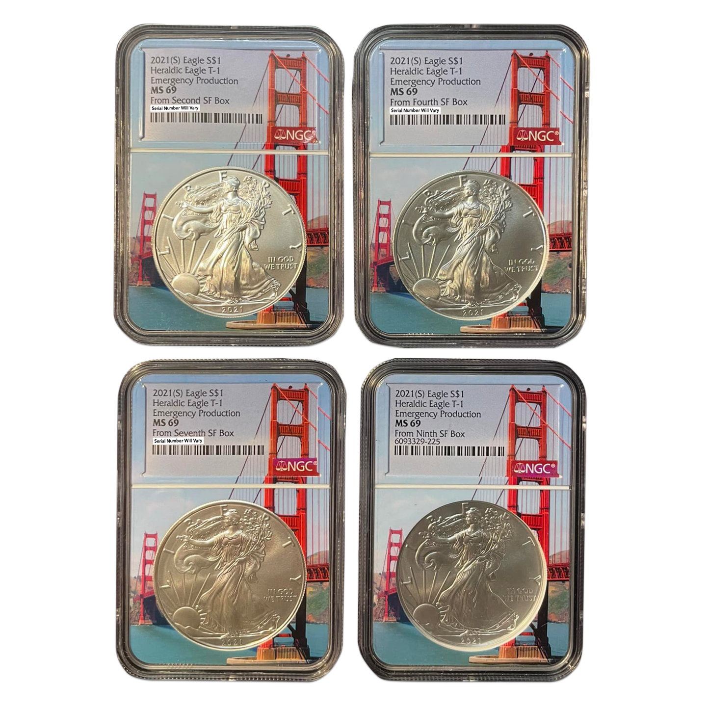 First Boxes S Mint Silver Eagles Hoard -  NGC MS69