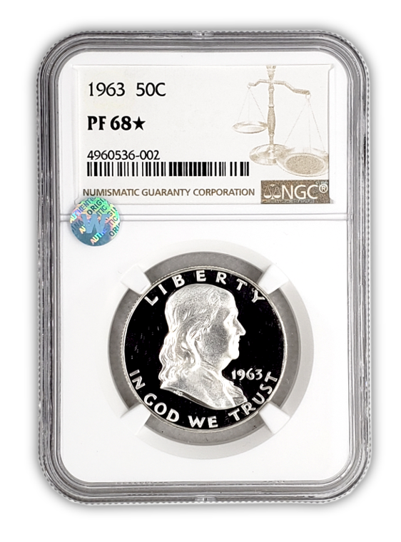1963 Franklin Silver Half Dollar - NGC PF68 Star Sight White