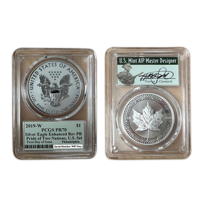 2019 W Pride of Two Nations 2 pc - PCGS PR70 FDOI Cleveland City Set