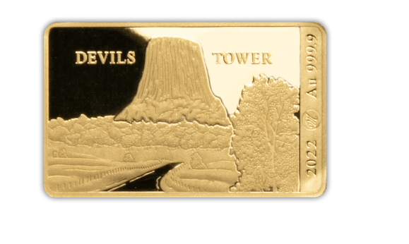 2022 1/100 oz Solomon Mysteries of World History - Devils Tower Gold Prooflike