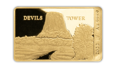 2022 1/100 oz Solomon Mysteries of World History - Devils Tower Gold Prooflike