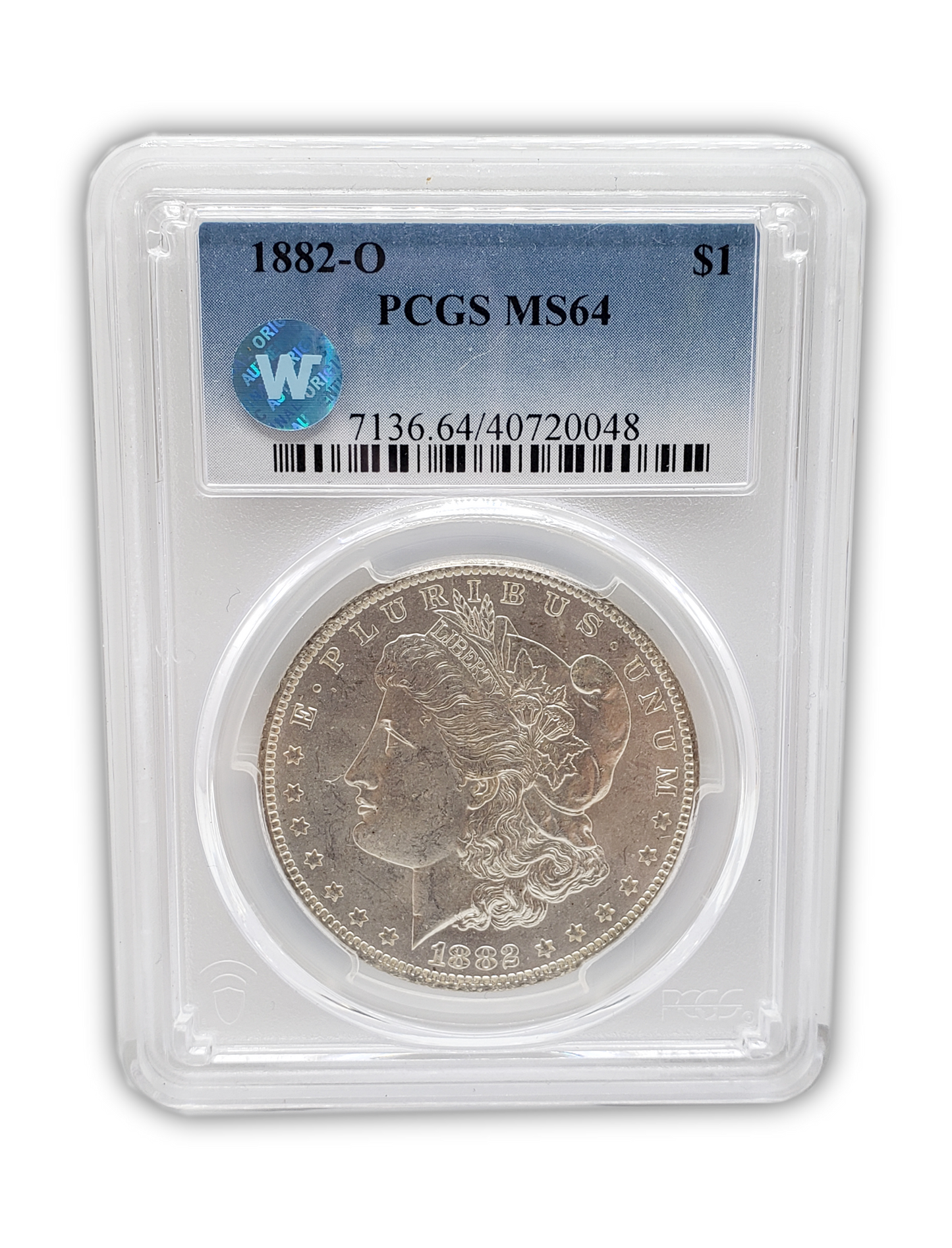 1882 Morgan Silver Dollar New Orleans - PCGS MS64 Sight White