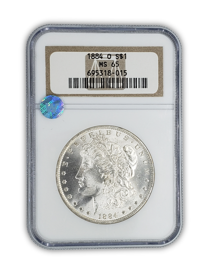 1884 Morgan Silver Dollar - New Orleans - NGC MS65 Sight White