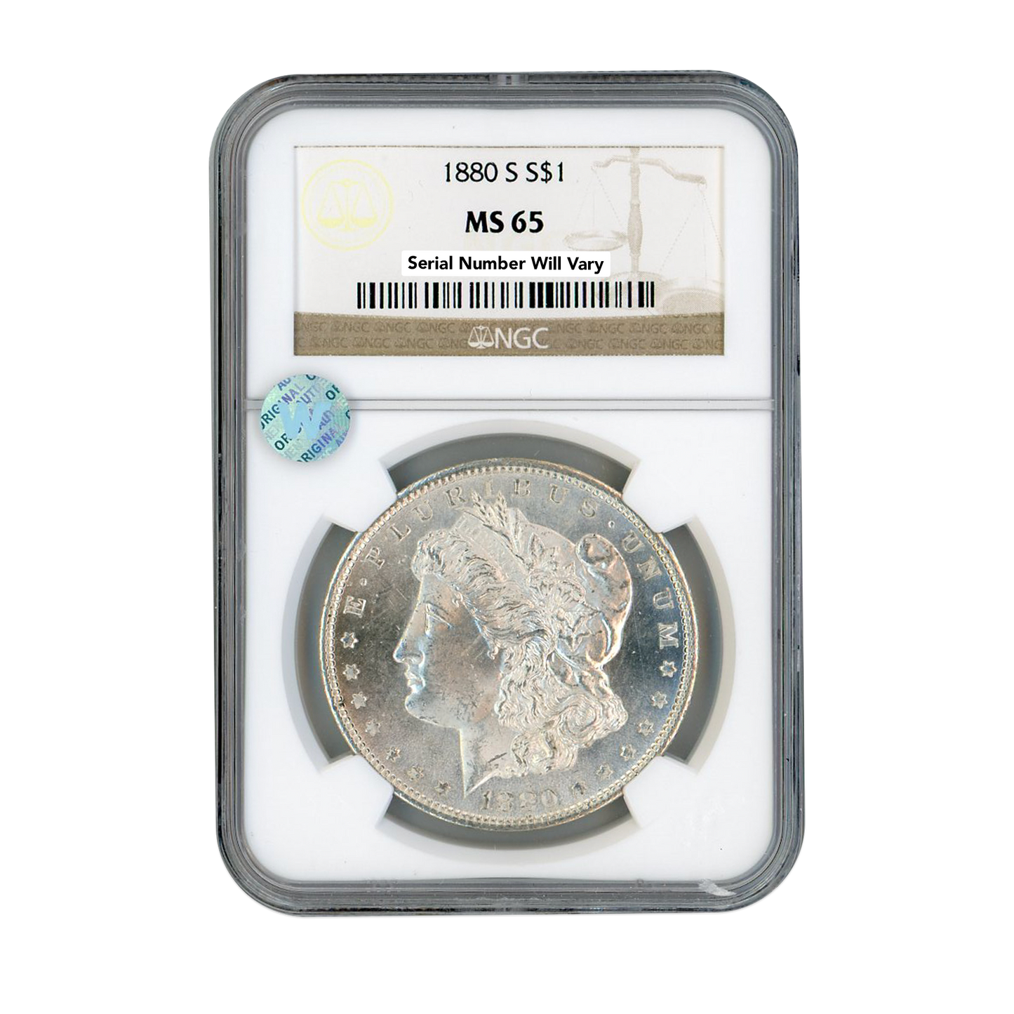 1880 S Morgan Silver Dollar San Francisco NGC MS65 Sight White