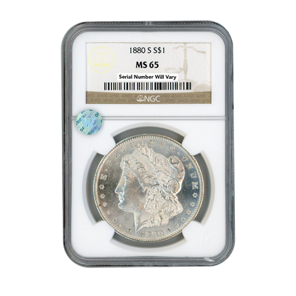 1880 S Morgan Silver Dollar San Francisco NGC MS65 Sight White
