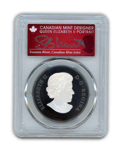 2021 $20 Discover Dinosaurs: Reaper of Death - 1oz Silver Matte Black - PCGS PR70 Susanna Blun - Royal Canadian Mint
