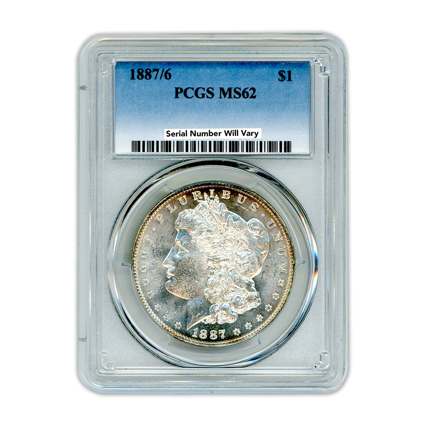 1887/6 Morgan Silver Dollar New Orleans -  PCGS MS62 PL