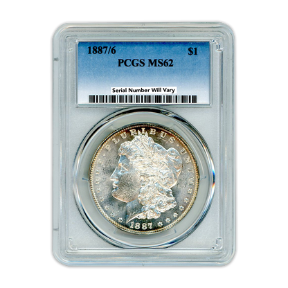 1887/6 Morgan Silver Dollar New Orleans -  PCGS MS62 PL