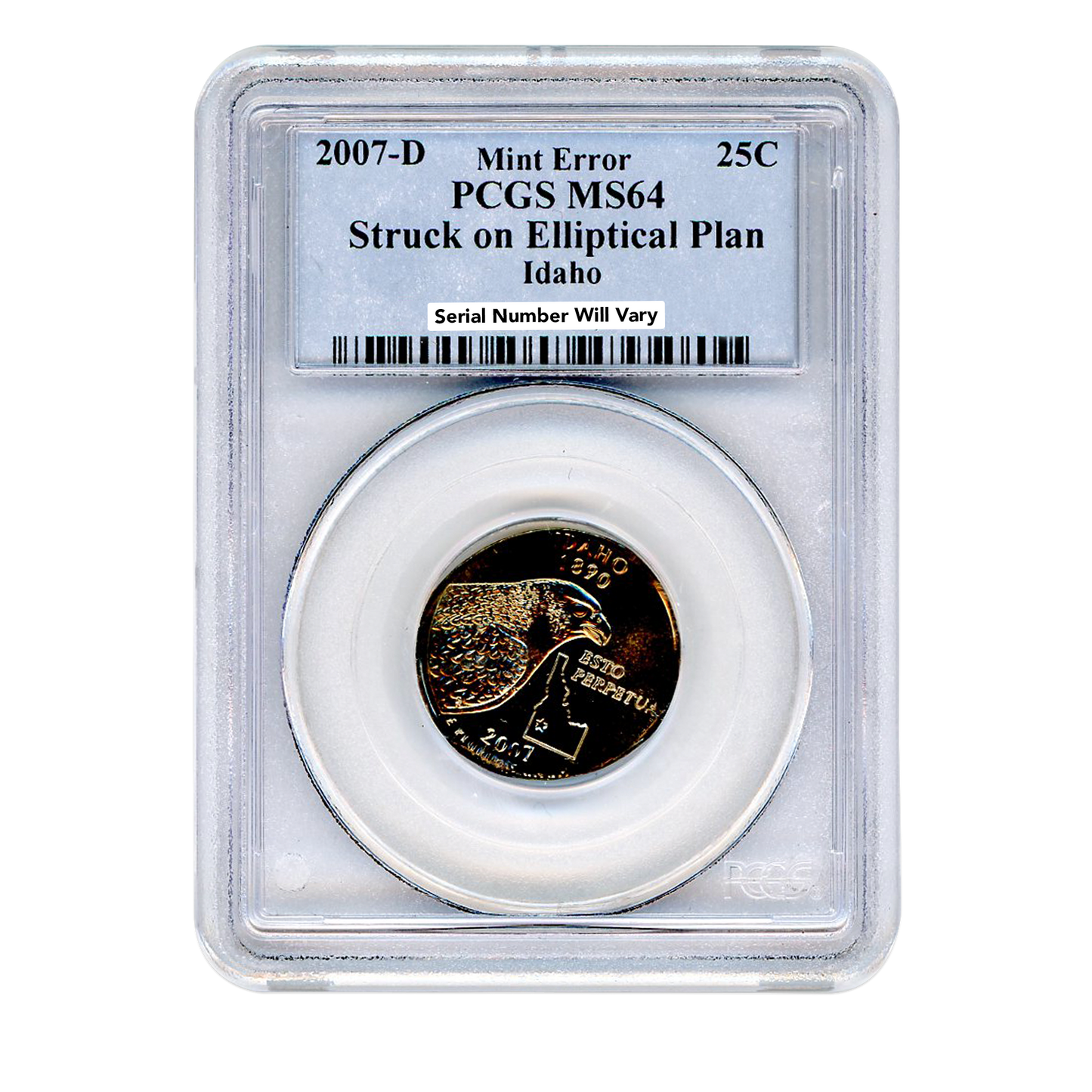 2007-D Idaho Quarter - Elliptical Mint Error - PCGS MS64 PCGS MS64