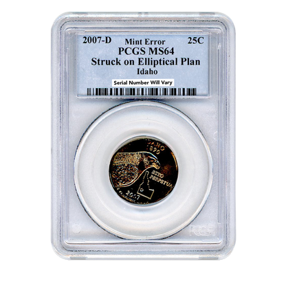 2007-D Idaho Quarter - Elliptical Mint Error - PCGS MS64 PCGS MS64