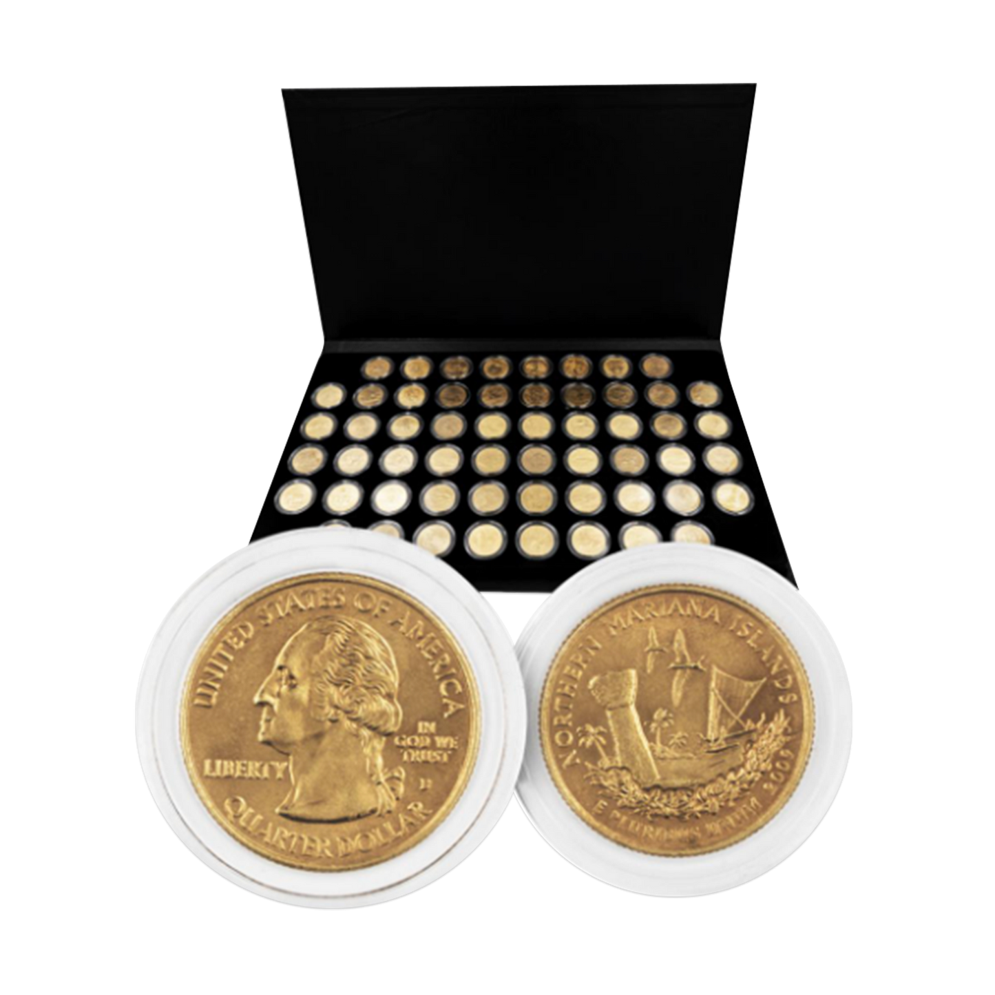 1999 to 2009 Complete State Quarter Set of 56 24K Gold-Plated