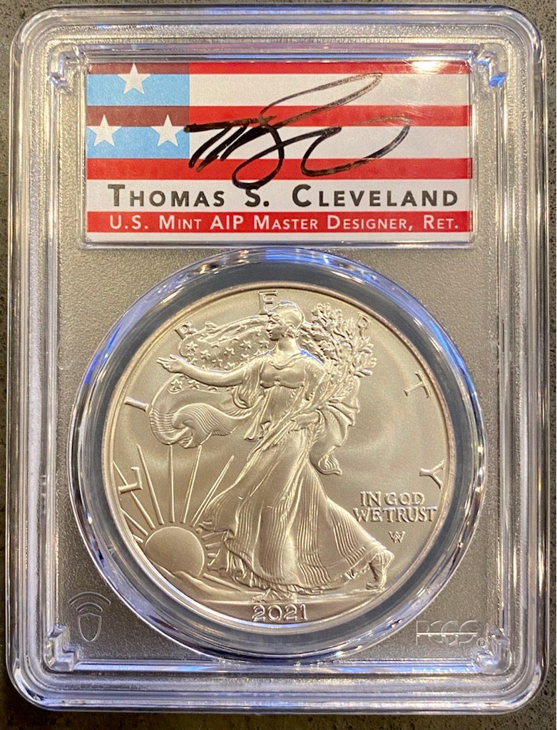 2021-S Silver Eagle - Emergency Strike - Type 2 - PCGS MS70 First Day of Issue Cleveland USA Label