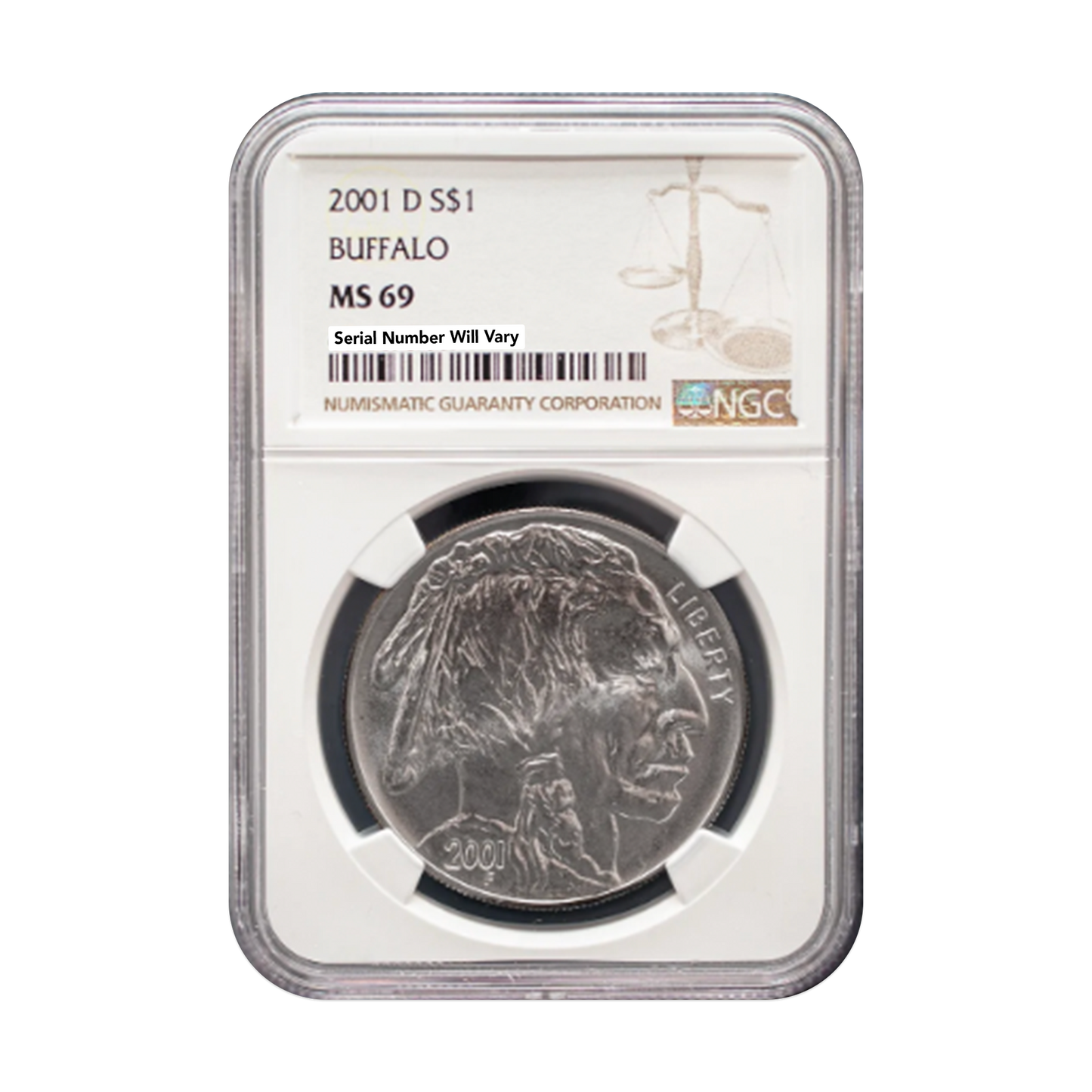 2001 Buffalo Silver Dollar Denver NGC MS69