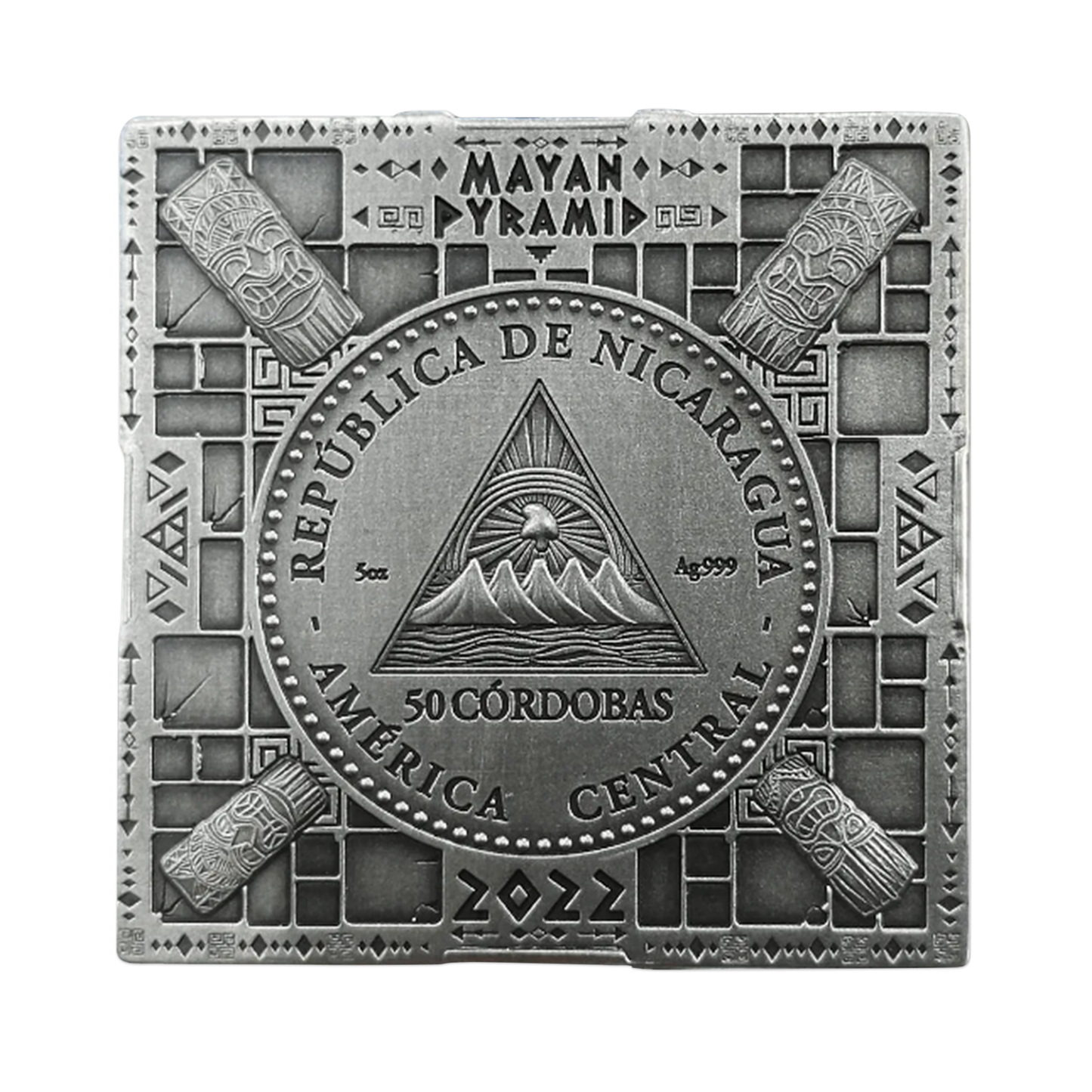 2022 5 oz  Mayan Pyramid Silver