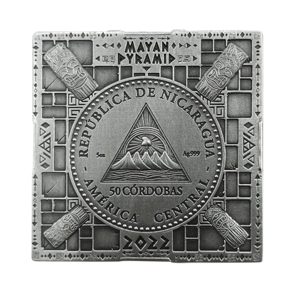 2022 5 oz  Mayan Pyramid Silver