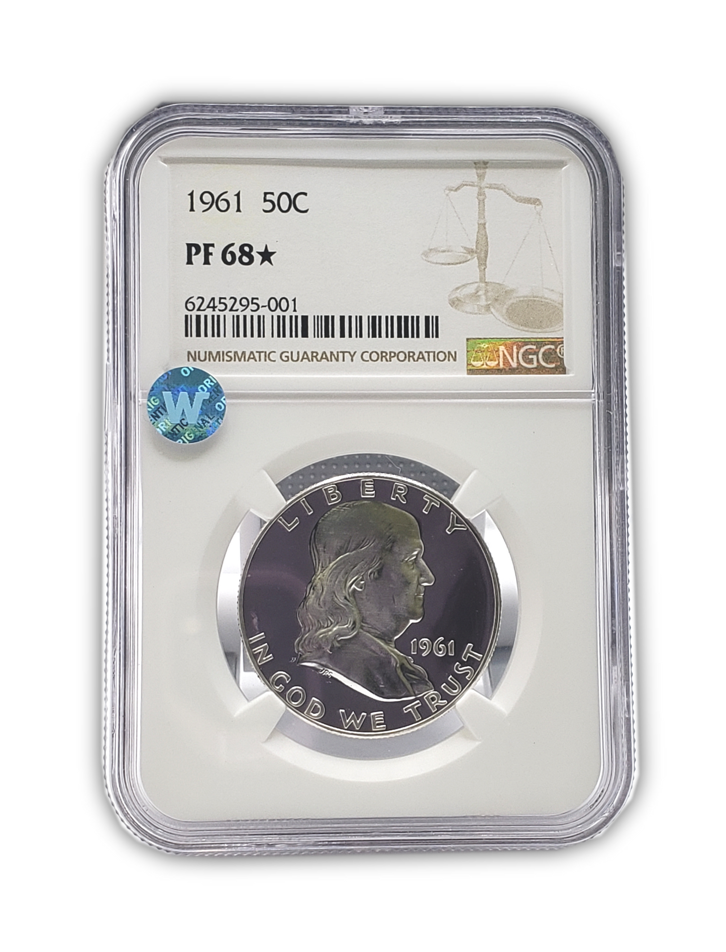 1961 Franklin Silver Half Dollar - NGC PF68 Star Sight White