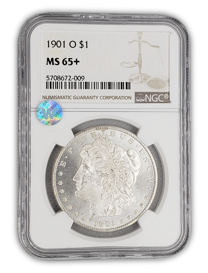 1901 Morgan Silver Dollar New Orleans - NGC MS65+ Sight White