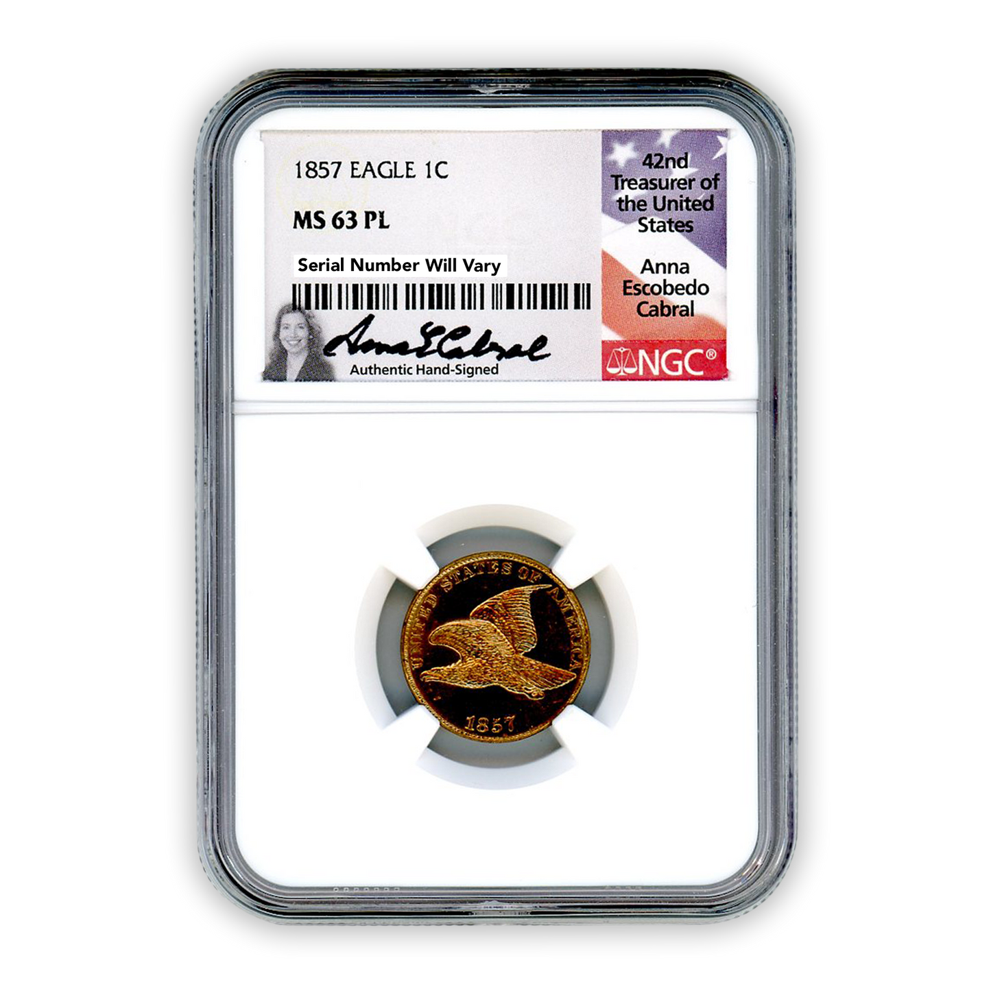 1857 Flying Eagle Cent - NGC MS63 PL
