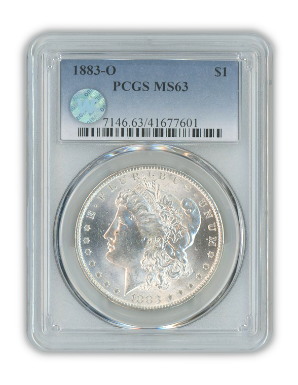 1883 Morgan Silver Dollar New Orleans - PCGS MS63 Sight White