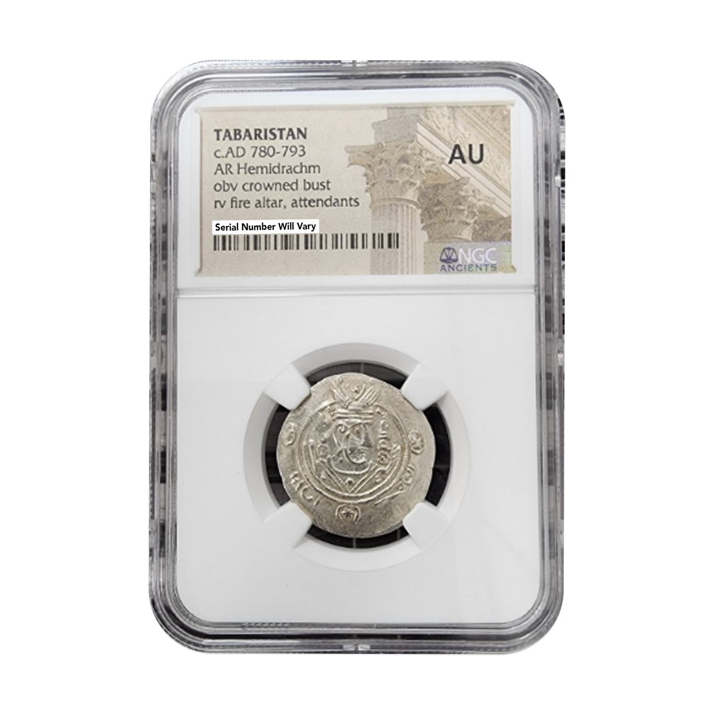 AD 780-793 Tabaristan Silver Hemidrachm NGC
