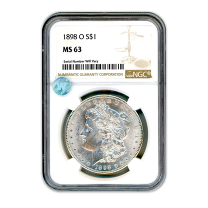 1898 Morgan Silver Dollar New Orleans - NGC MS63 Sight White